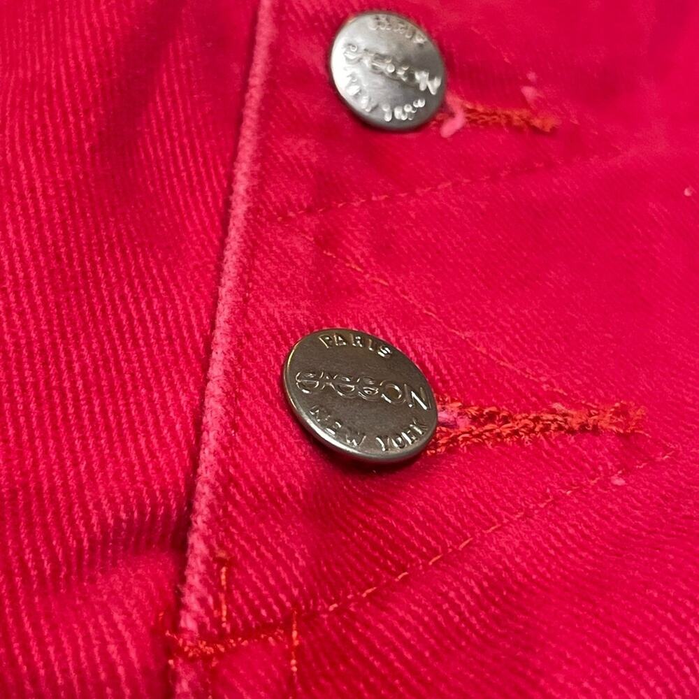 VTG Sasson High-Waist Red Jeans | Heritage-coded Button Fly Mom Denim | 26 - Picture 3 of 6